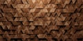 Randomly shifted offset wooden triangles surface background texture, empty floor or wall hardwood wallpaper