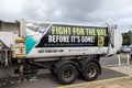 Randwick garbage truck with `fight for the bay before it`s gone` sydney australia 17-11-2019