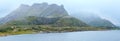 Ranfjorden summer cloudy panorama (Norway) Royalty Free Stock Photo