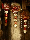 Rangda, a balinese devil mask in wood and carved with hair