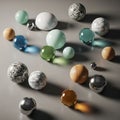 They range in color from soft pastels to metallic silvers, blues, and browns Royalty Free Stock Photo
