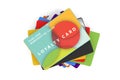 Range of coloured loyalty card designs Royalty Free Stock Photo