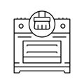 range cooker cleaning line icon vector illustration