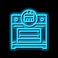 range cooker cleaning neon glow icon illustration