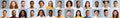 Range Of Diverse People Faces In Collage Over Blue Backgrounds Royalty Free Stock Photo
