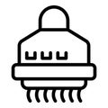 Range extractor icon outline vector. Steel vent technology