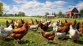 range farm fresh chickens Royalty Free Stock Photo