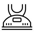 Range hood icon outline vector. Oven household device