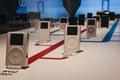 Range of iPods inside Apple Museum in Prague, Czech Republic