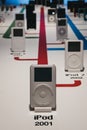 Range of iPods inside Apple Museum in Prague, Czech Republic