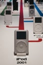 Range of iPods inside Apple Museum in Prague, Czech Republic
