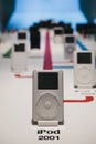 Range of iPods inside Apple Museum in Prague, Czech Republic