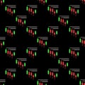 Range or Levels Breakout vector Candlestick Chart colored seamless pattern Royalty Free Stock Photo