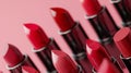 A Range of Pink Lipsticks.AI generated image Royalty Free Stock Photo