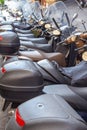 Range of scooters ready for hire Royalty Free Stock Photo