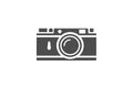 Rangefinder camera vector icon isolated on white background