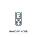 Rangefinder icon. Line simple Measuring icon for templates, web design and infographics Royalty Free Stock Photo