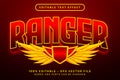ranger text effect and editable text effect with wings illustration Royalty Free Stock Photo