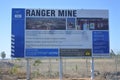 Ranger Uranium Mine sign near Jabiru in the Northern Territory of Australia