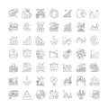 Ranging linear icons, signs, symbols vector line illustration set Royalty Free Stock Photo