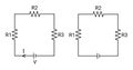 Resistor circuit symbol. Series circuit connection