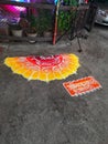 Rangoli Art In front of Tilak Ganpati