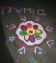 Rangoli on deepawali in madhubani India