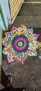 Rangoli design for special Indian occasion flower design