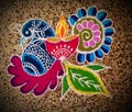 Rangoli Diwali Karthigai Dheepam peacock flower