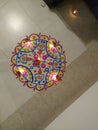 Rangoli diya color