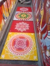 Rangoli made on the Diwali by the girls of Chaudhary Charan Singh University Royalty Free Stock Photo