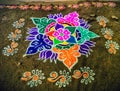 A rangoli on the occasion of pongal festival in India