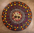 Rangoli table, patterns flowers petals