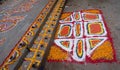 Rangoli at Tihar Deepawali festival and Newari New Year in Kathmandy Royalty Free Stock Photo