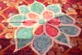 Rangoli for welcomming the guest in marriage function at himachal pradesh india Royalty Free Stock Photo