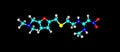 Ranitidine molecular structure on black