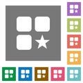 Rank component square flat icons