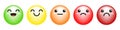 Rank, level of satisfaction rating. Face icons, Feedback in form of emotions. User experience. Review of consumer.