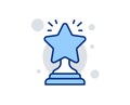 Rank star line icon. Success reward. Vector