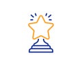 Rank star line icon. Success reward. Vector