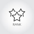 Rank star linear icon. Rating or achievements sign. Interface win status symbol. Vector illustration