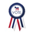 Democratic Party Vote Badge vector illustration on white background Royalty Free Stock Photo