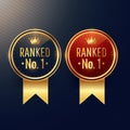 Ranked no.1 labels set in two colors