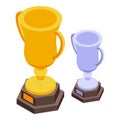 Ranking cups icon, isometric style