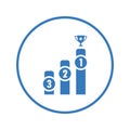 Ranking factor icon. Blue color design