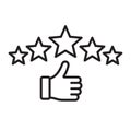 Five star rating linear icon