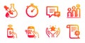 Ranking, Graph chart and Education icons set. Phone payment, Timer and Comment signs. Vector