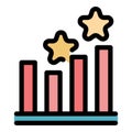 Ranking graph chart icon vector flat