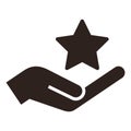 Ranking icon. Hand holding star