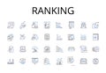 Ranking line icons collection. Evaluation, Grading, Scoring, Rating, Classifying, Ordering, Categorizing vector and Royalty Free Stock Photo